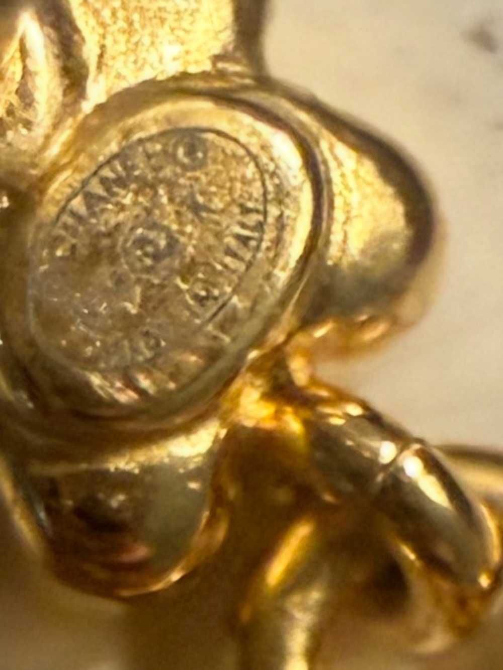 CHANEL Gold Logo Earrings - Picture 4 of 7